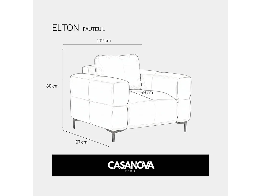 ELTON - Fauteuil en tissu lisse - Terracotta