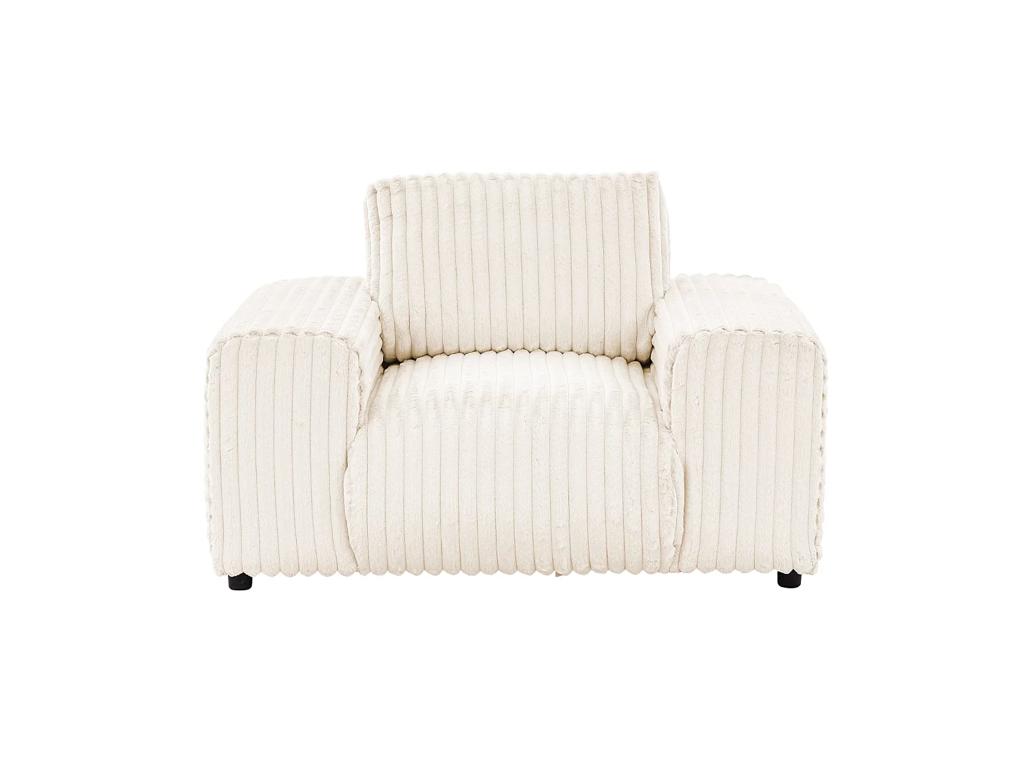 CAISA - Fauteuil en velours côtelé - Beige