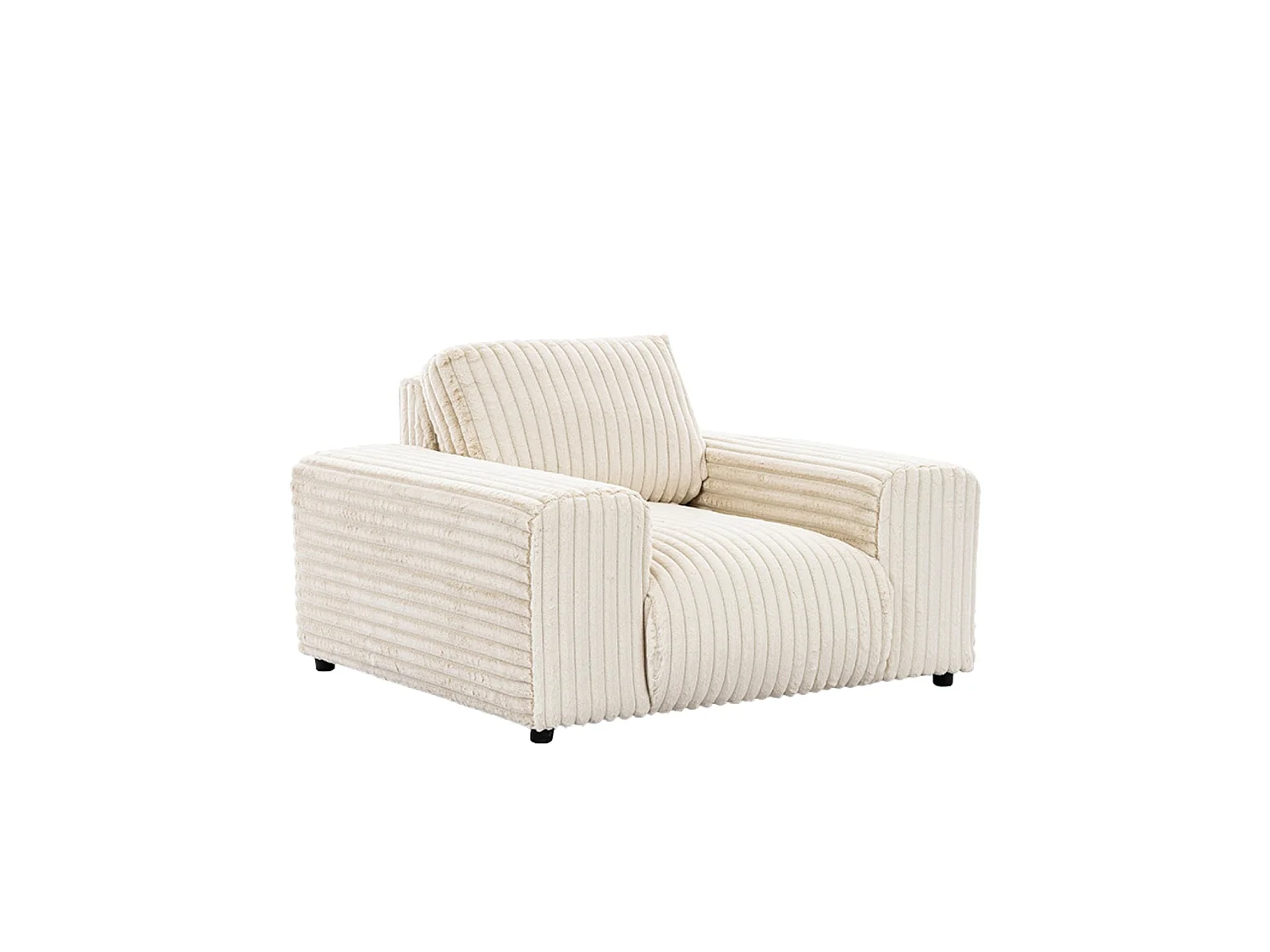 CAISA - Fauteuil en velours côtelé - Beige