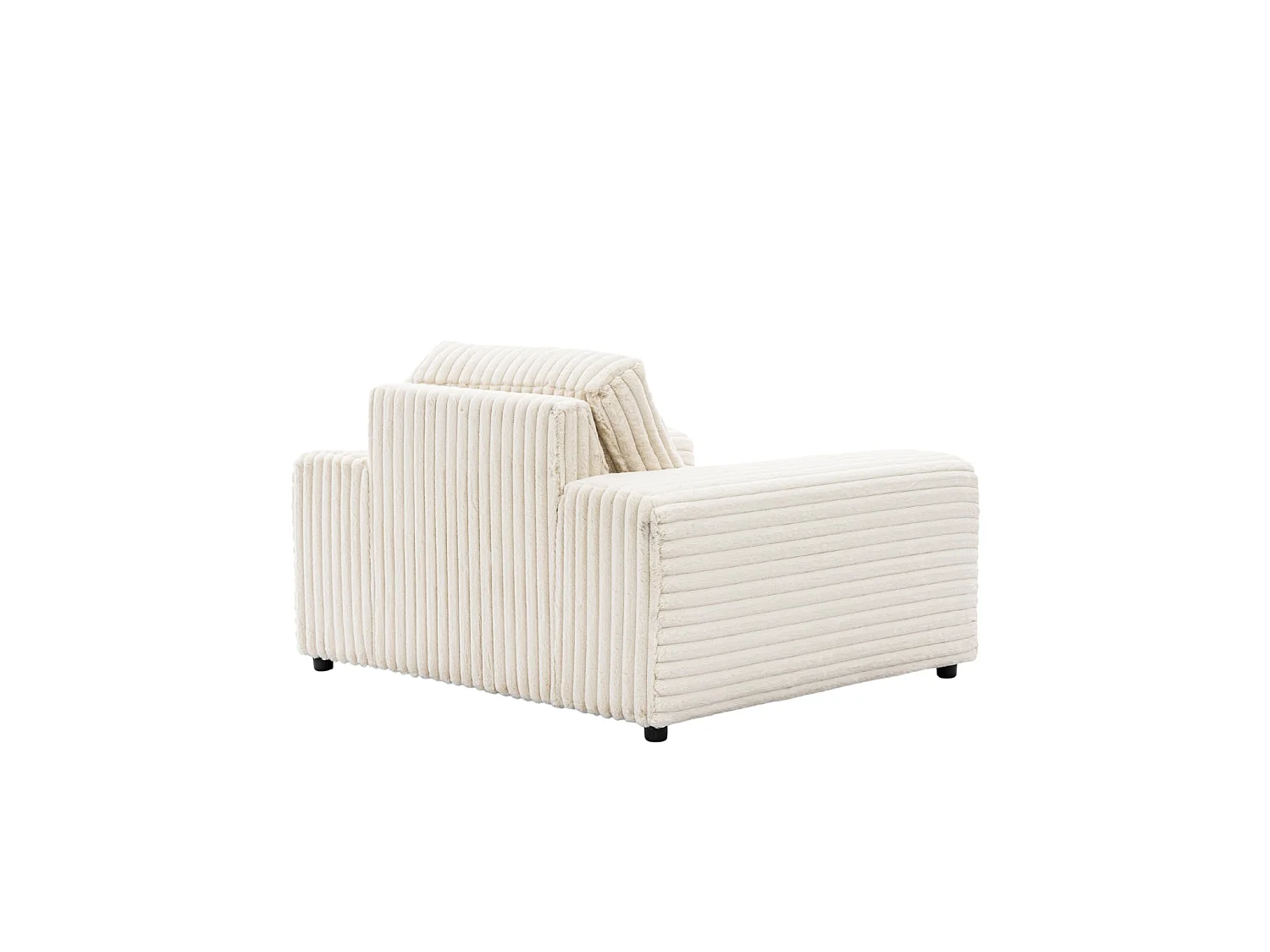 CAISA - Fauteuil en velours côtelé - Beige
