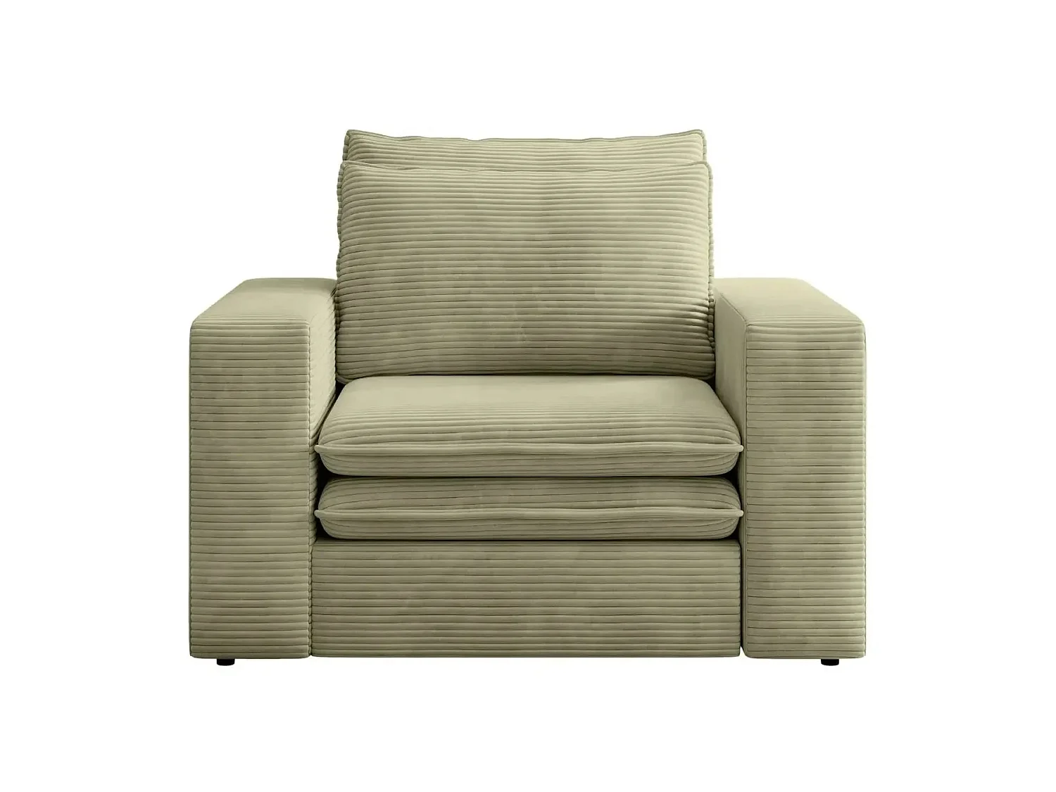 OSCAR - Fauteuil en velours côtelé - Vert olive