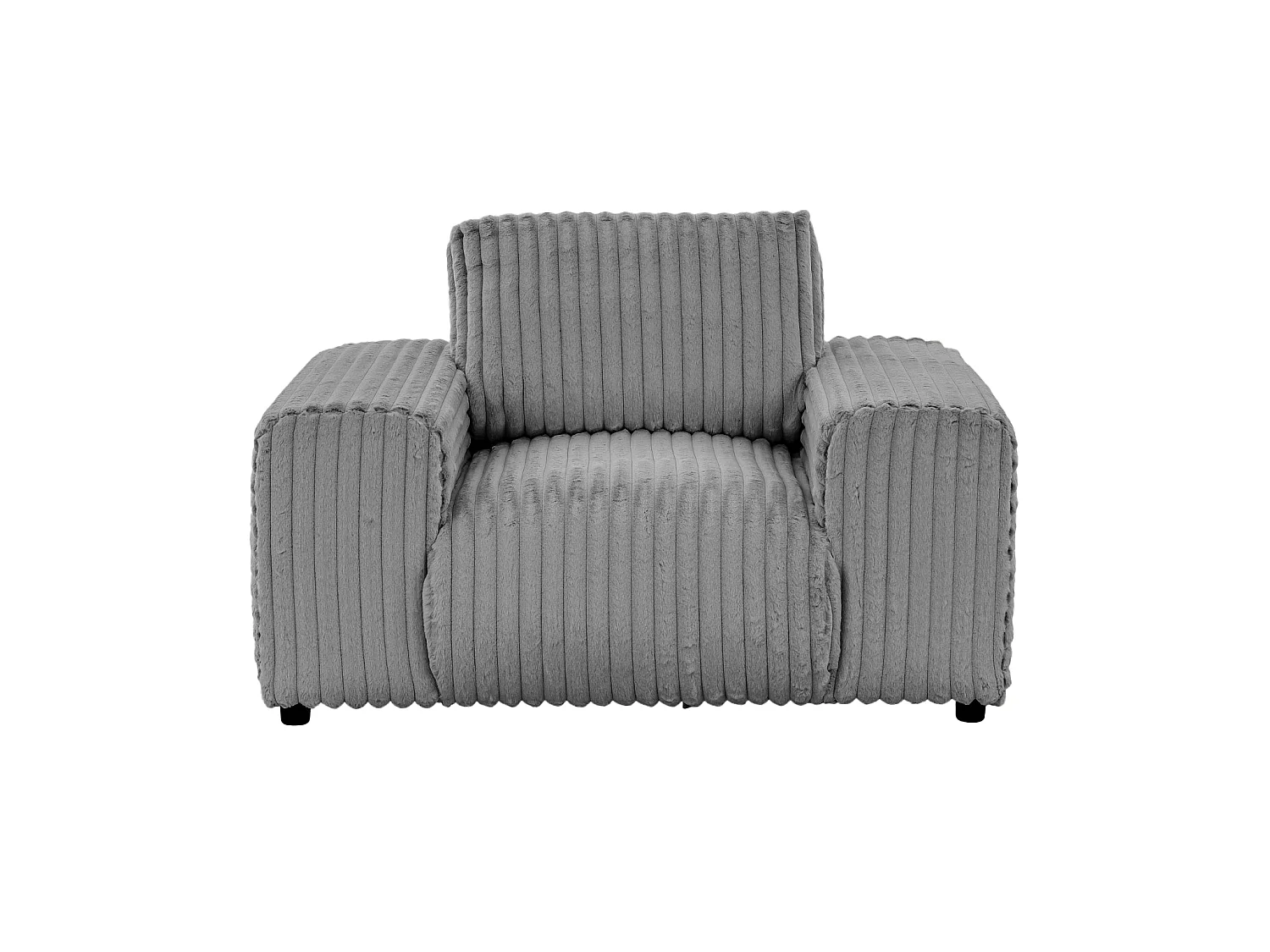 CAISA - Fauteuil en velours côtelé - Gris foncé