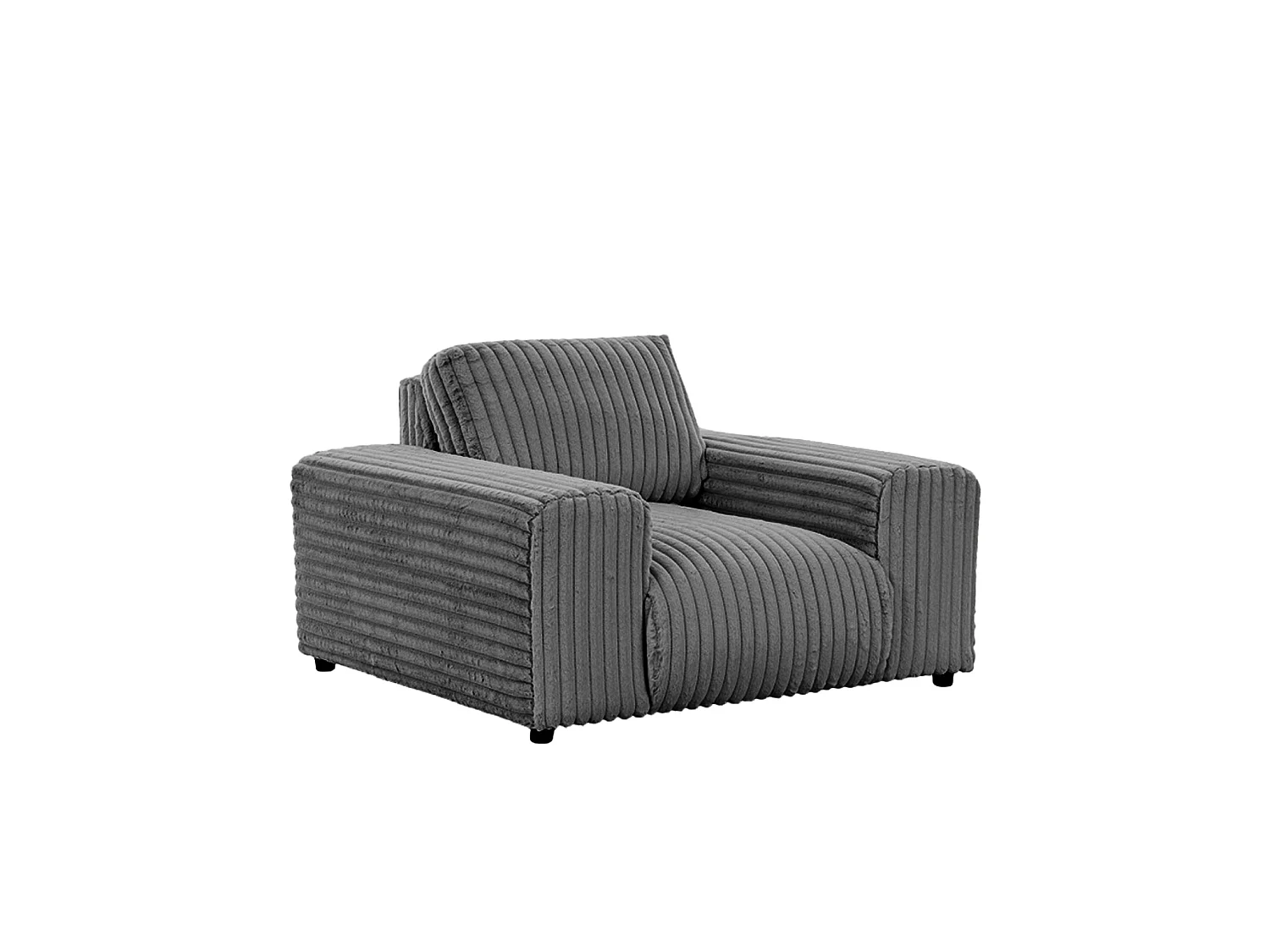 CAISA - Fauteuil en velours côtelé - Gris foncé