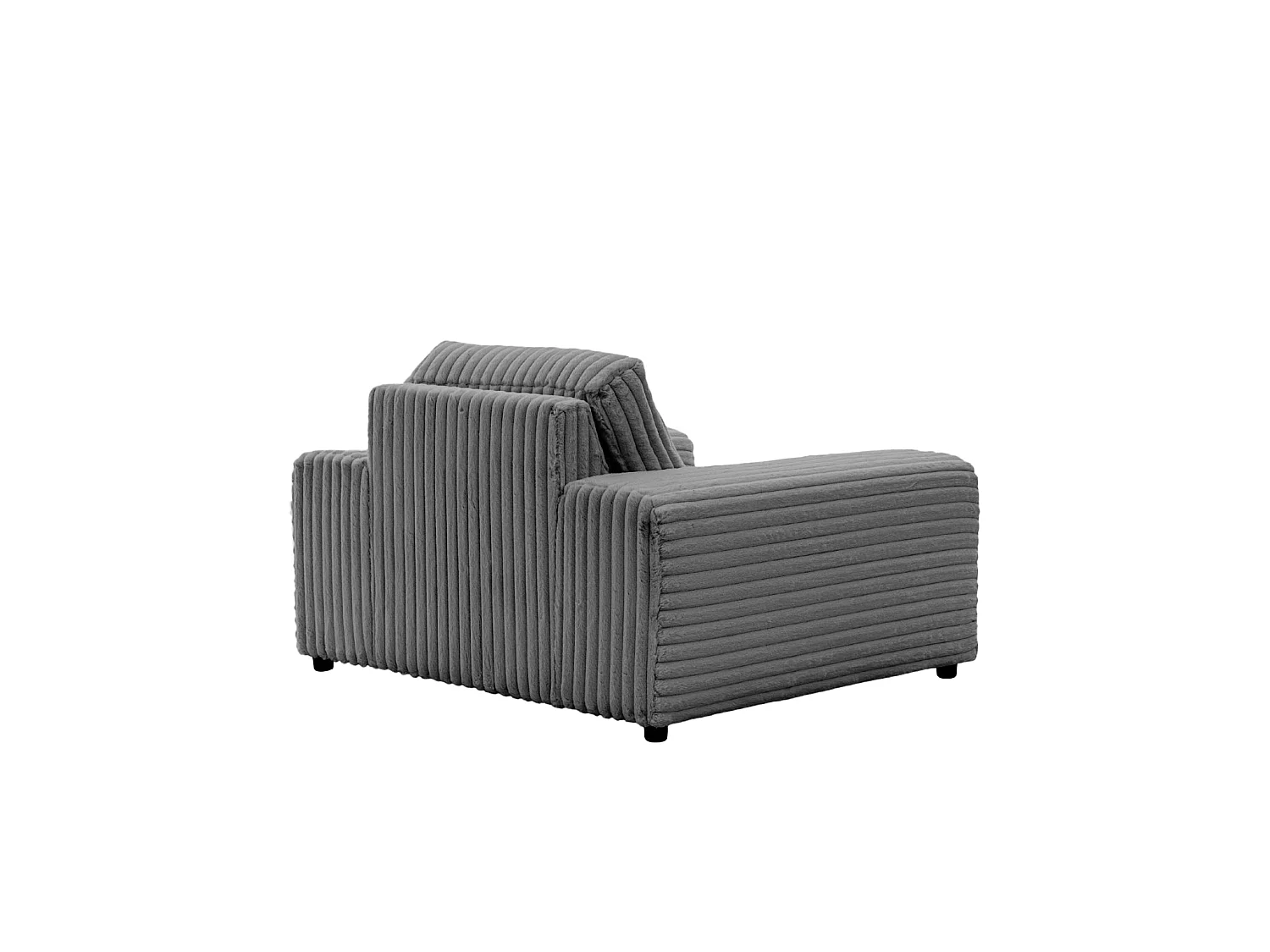 CAISA - Fauteuil en velours côtelé - Gris foncé