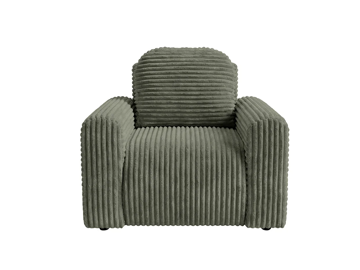 ELVIS - Fauteuil gros velours côtelé - Vert