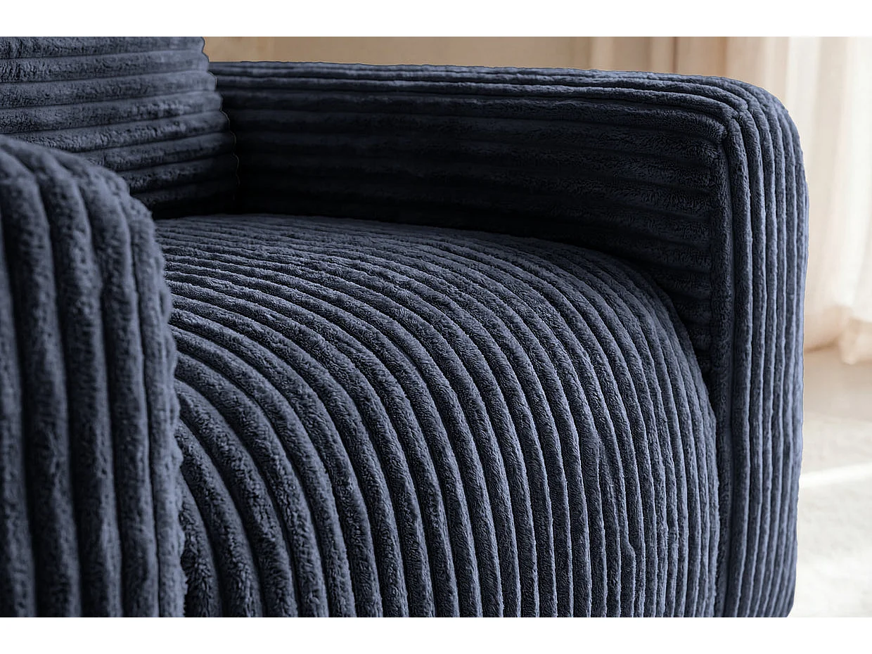 ELVIS - Fauteuil gros velours côtelé - Bleu