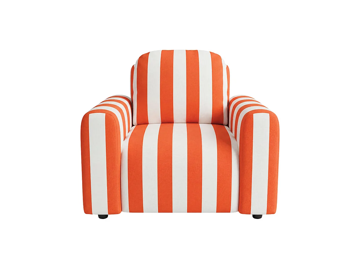 ELVIS - Fauteuil tissu rayé Orange