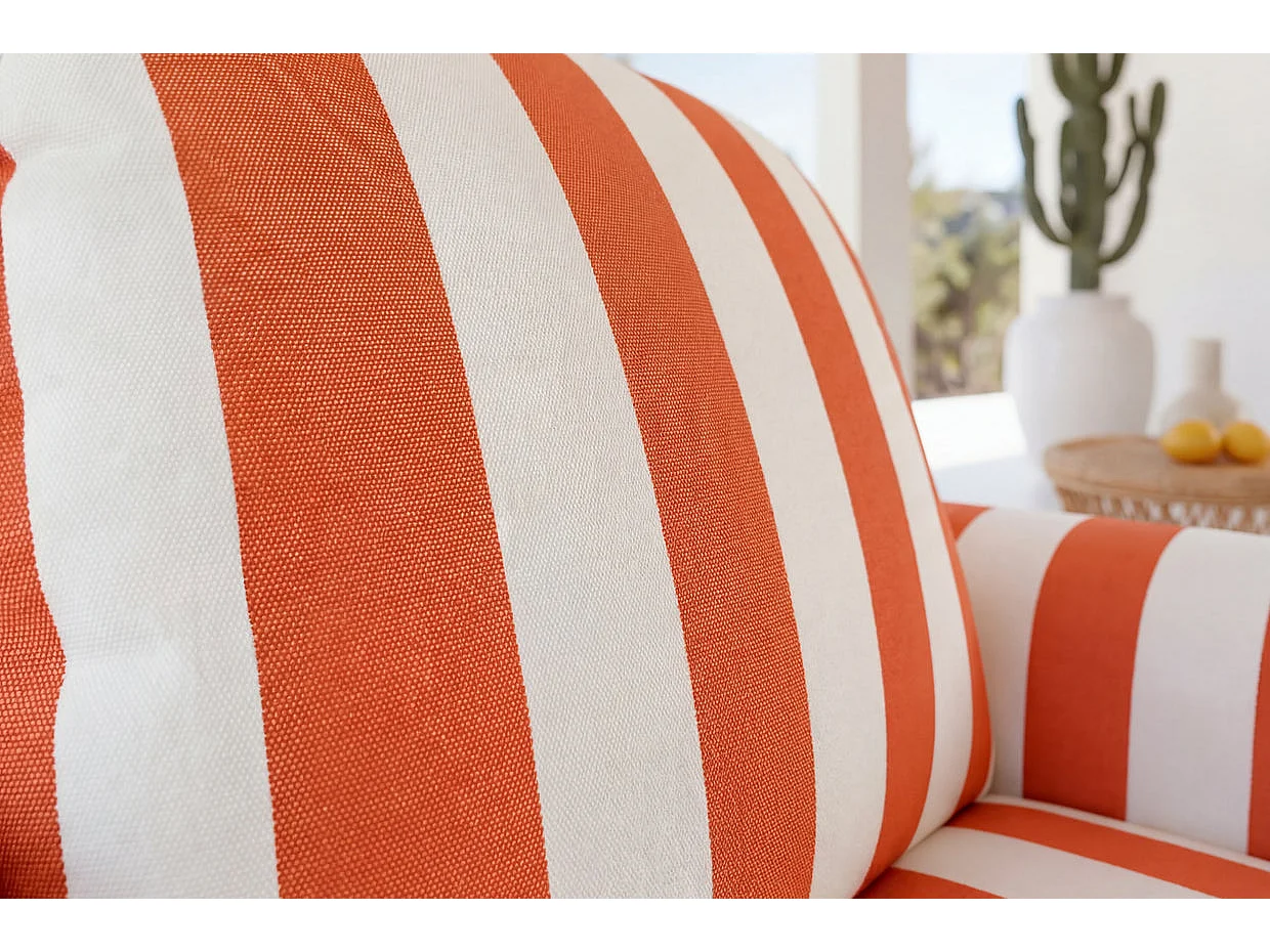 ELVIS - Fauteuil tissu rayé Orange