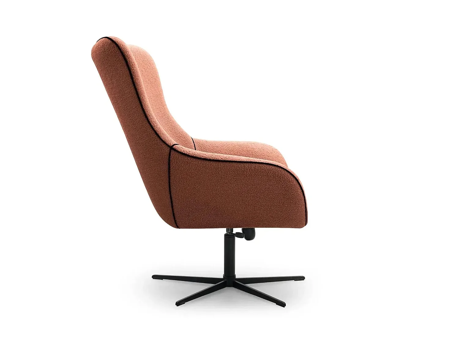 ZOE - Fauteuil van gemêleerde stof - Terracotta