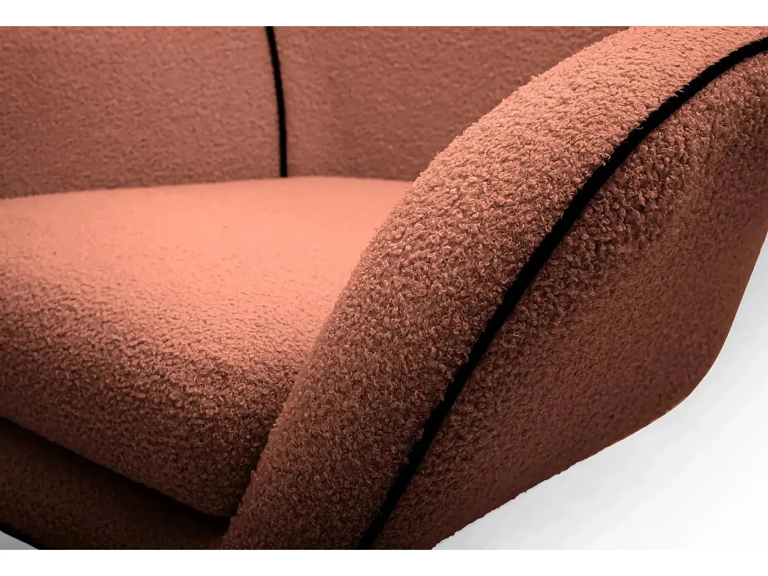 ZOE - Fauteuil van gemêleerde stof - Terracotta