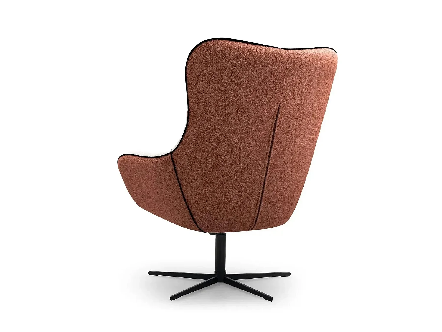 ZOE - Fauteuil van gemêleerde stof - Terracotta