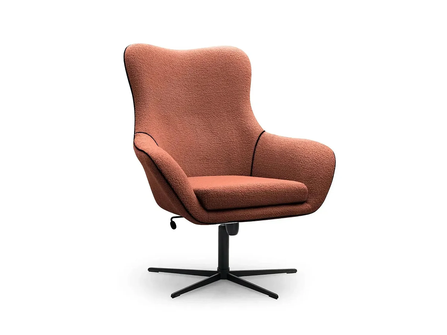 ZOE - Fauteuil van gemêleerde stof - Terracotta