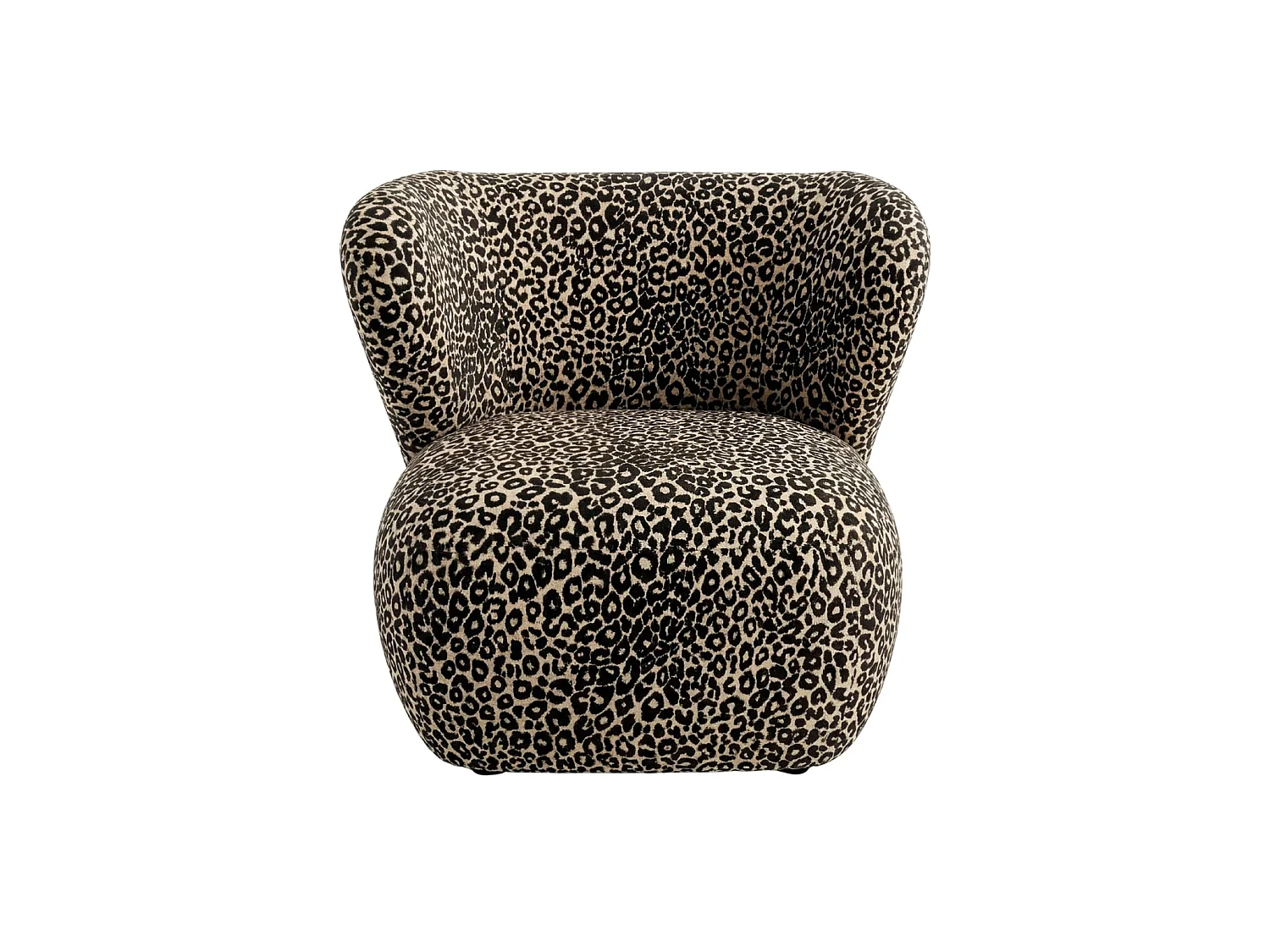 CAPRI - Fauteuil tissu imprimé animalier - Café
