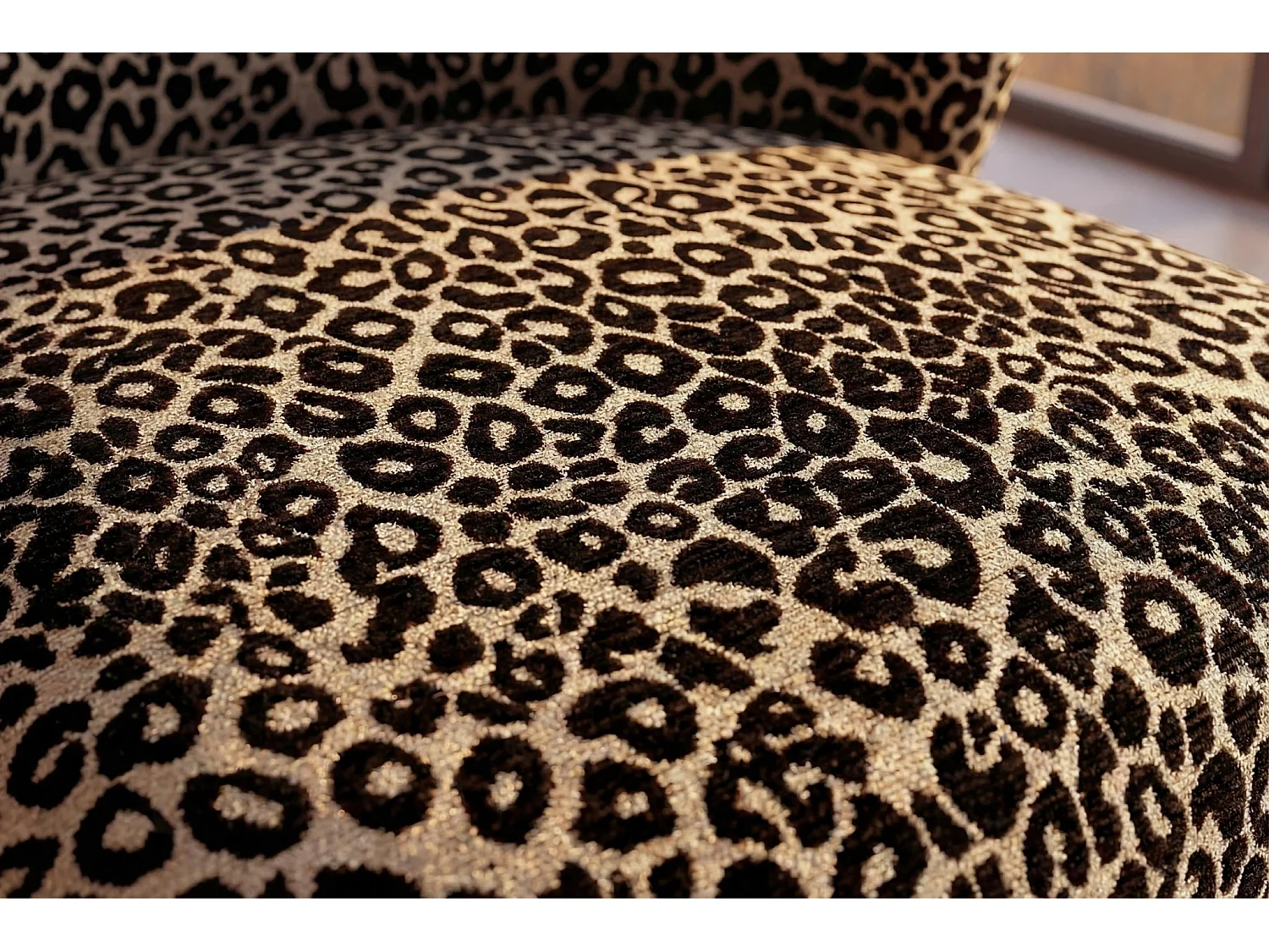 CAPRI - Fauteuil tissu imprimé animalier - Café