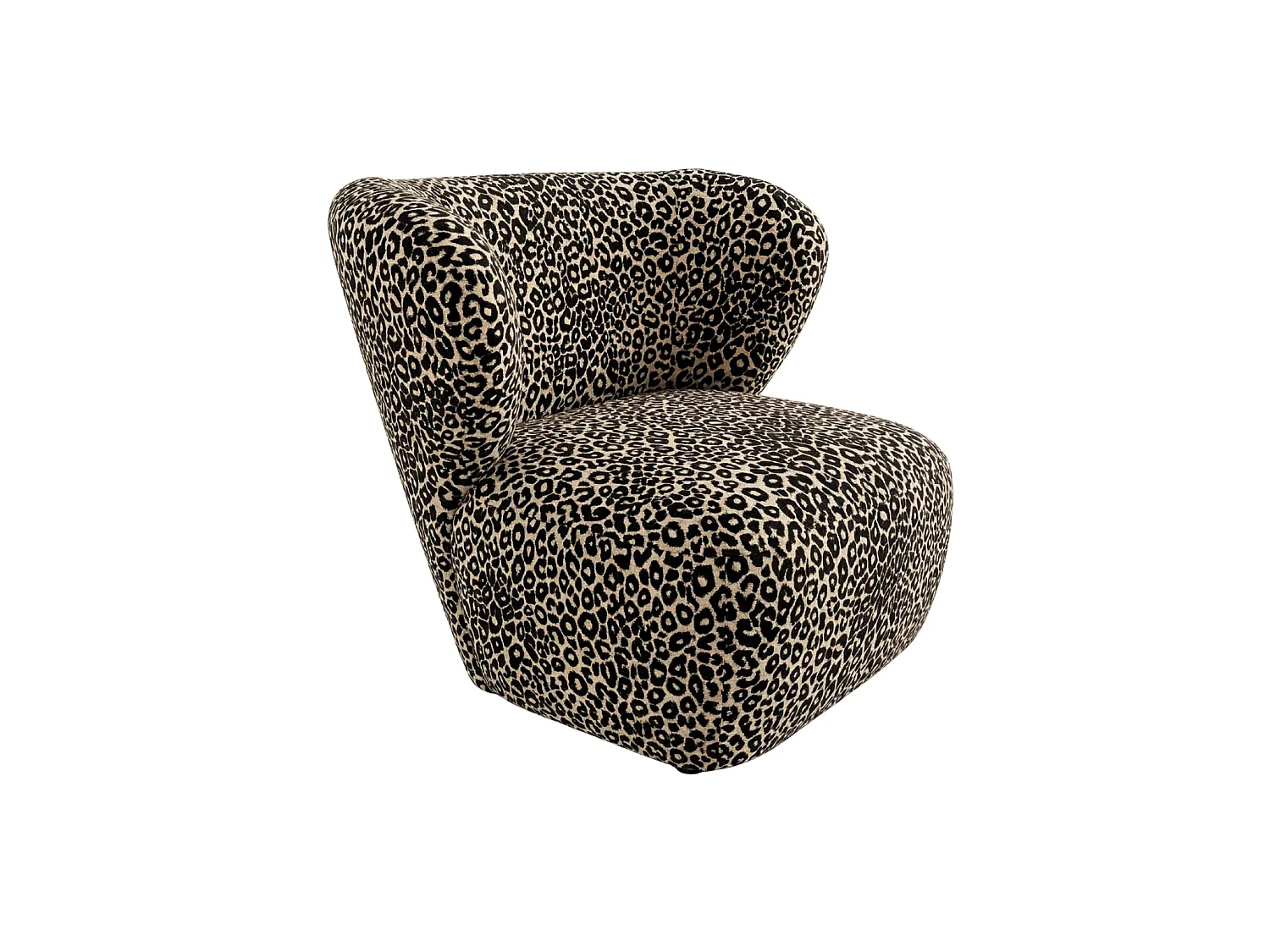 CAPRI - Fauteuil tissu imprimé animalier - Café