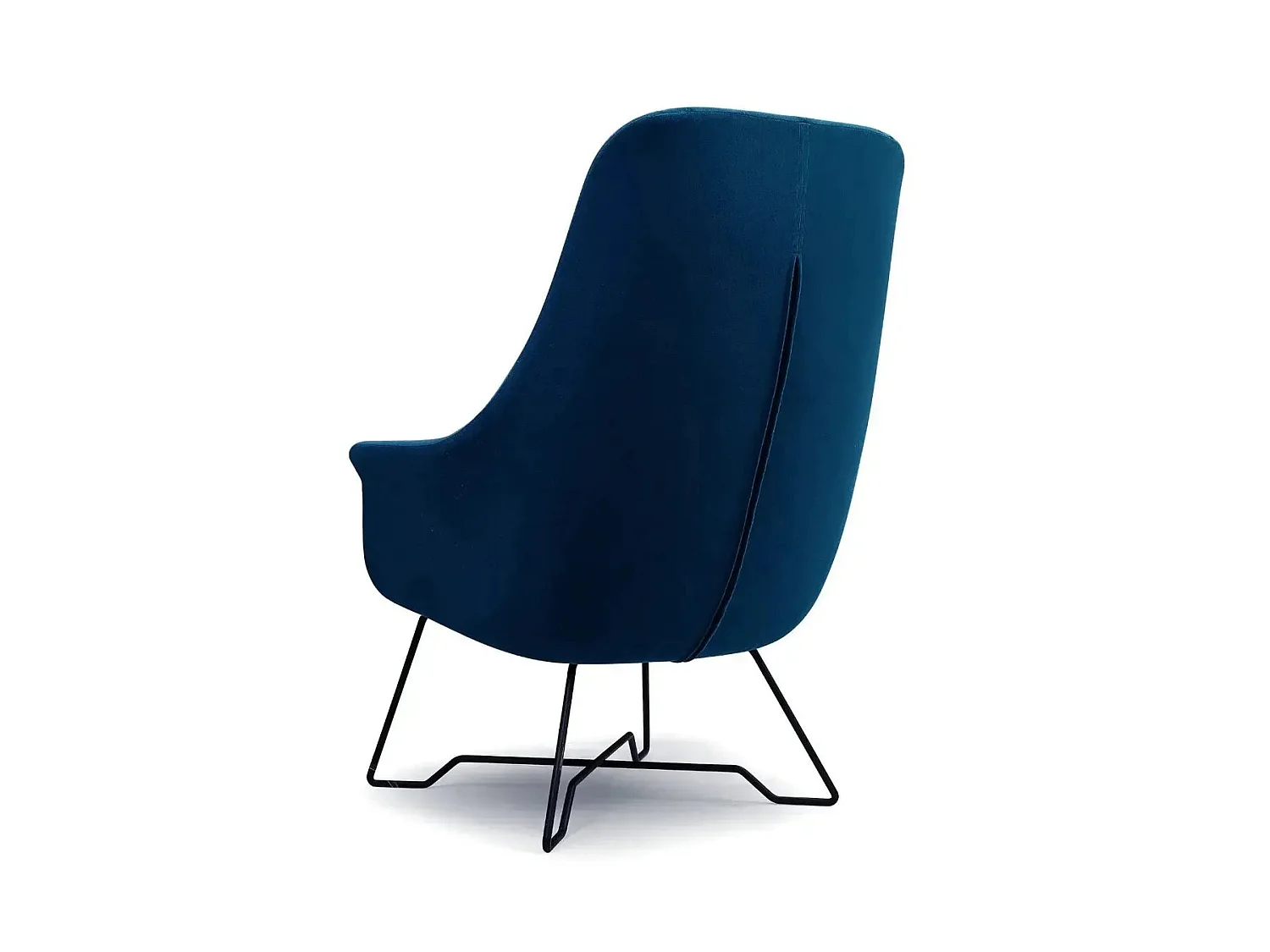 LUCAS - Fauteuil en tissu chiné - Bleu
