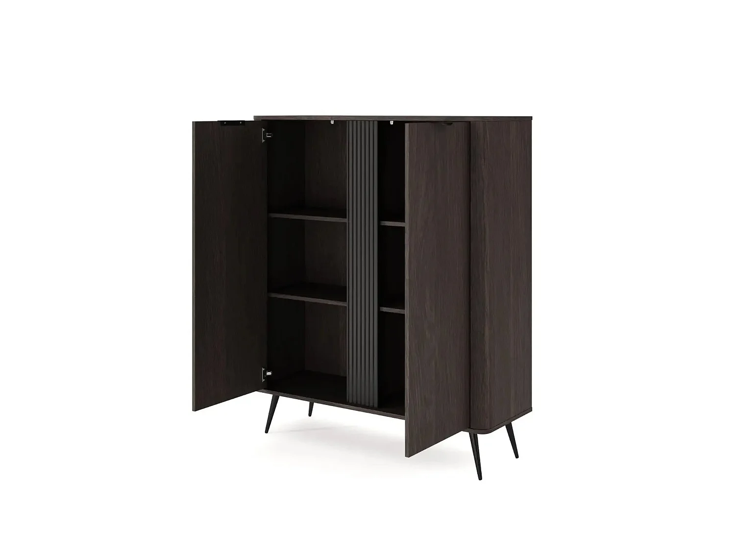 SELENA - Commode 2 portes 113cmbois de chêne - Chêne foncé