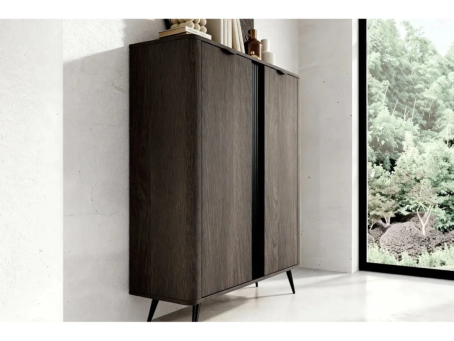 SELENA - Commode 2 portes 113cmbois de chêne - Chêne foncé