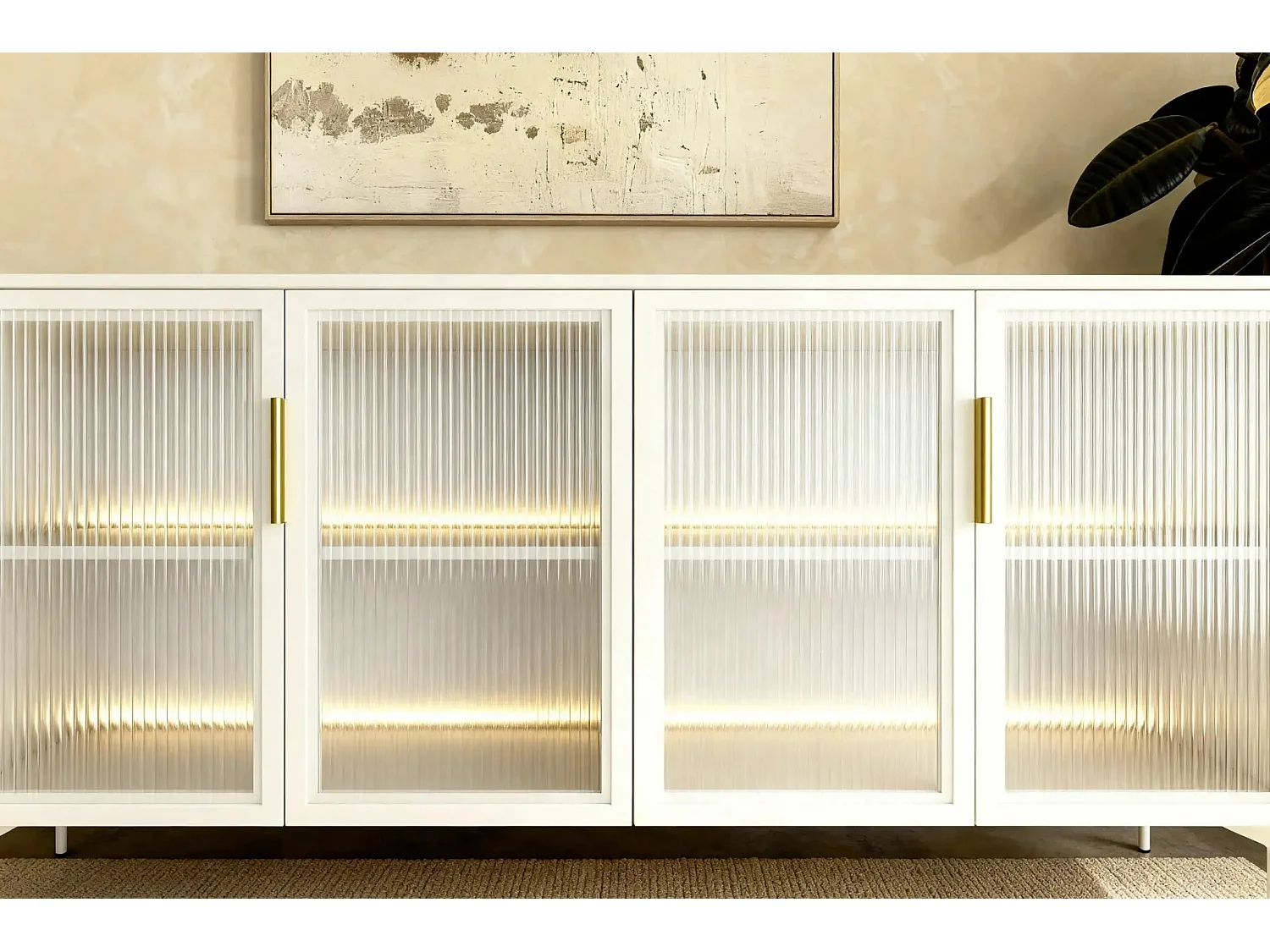 PALOMA - Buffet 4 portes 181cmeffet chêne Dunin - Beige