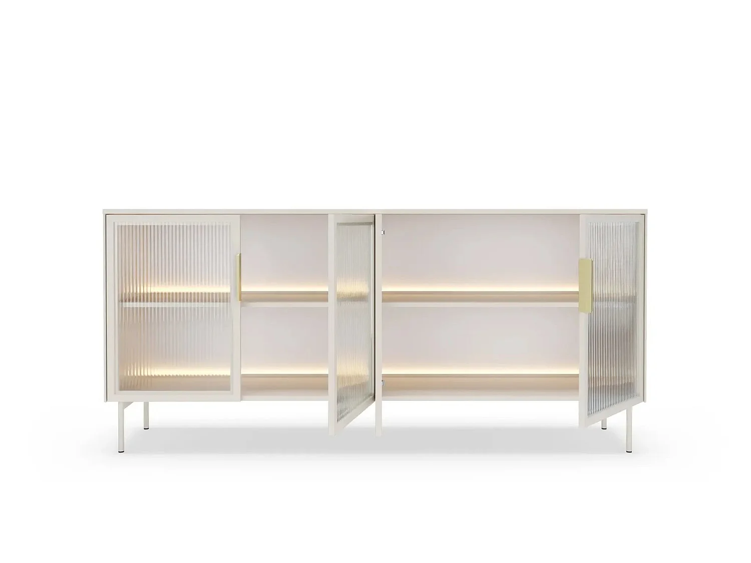 PALOMA - Buffet 4 portes 181cmeffet chêne Dunin - Beige