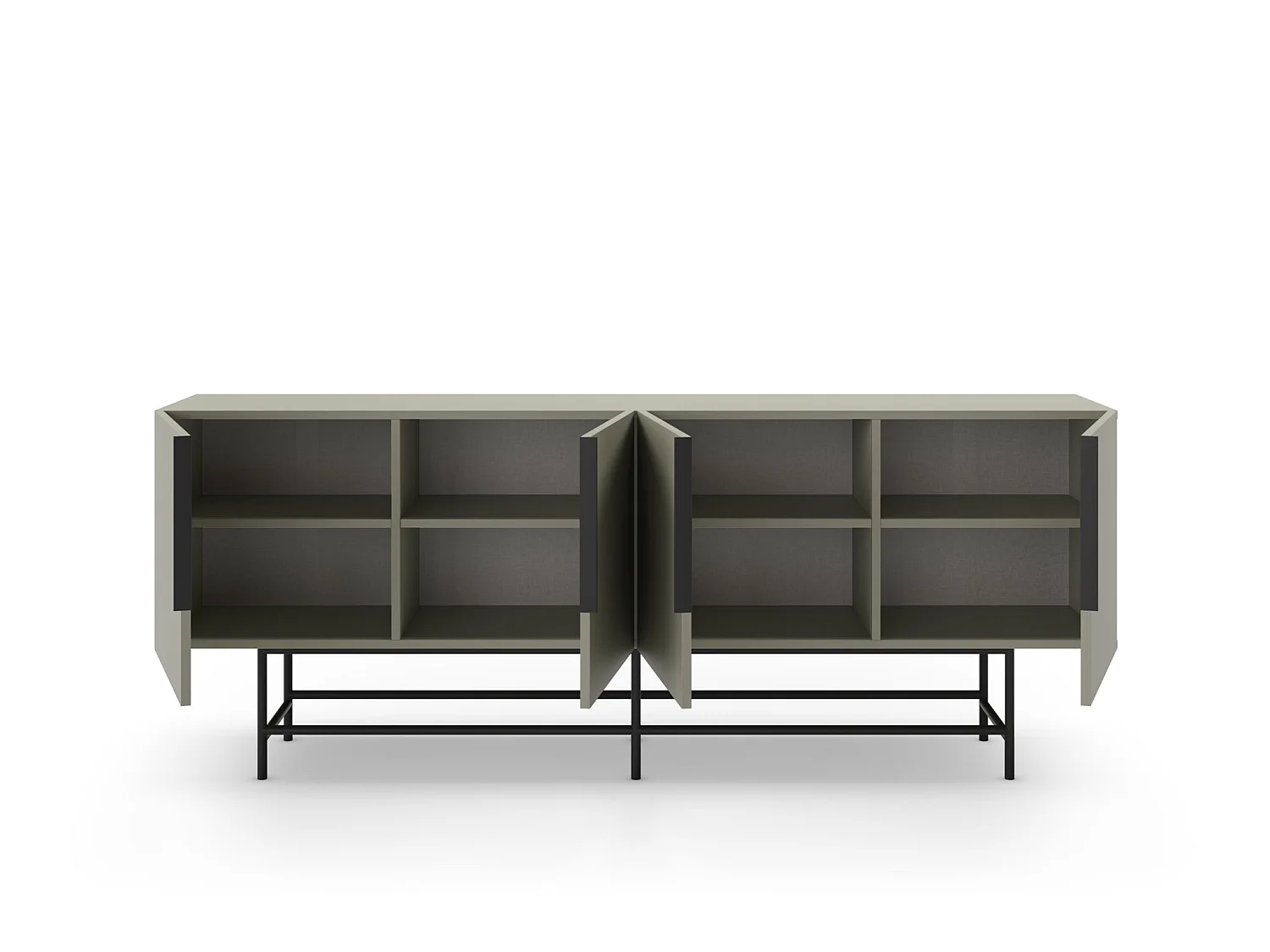 SOMA - Buffet 4 portes 200cm en mélamine - Vert