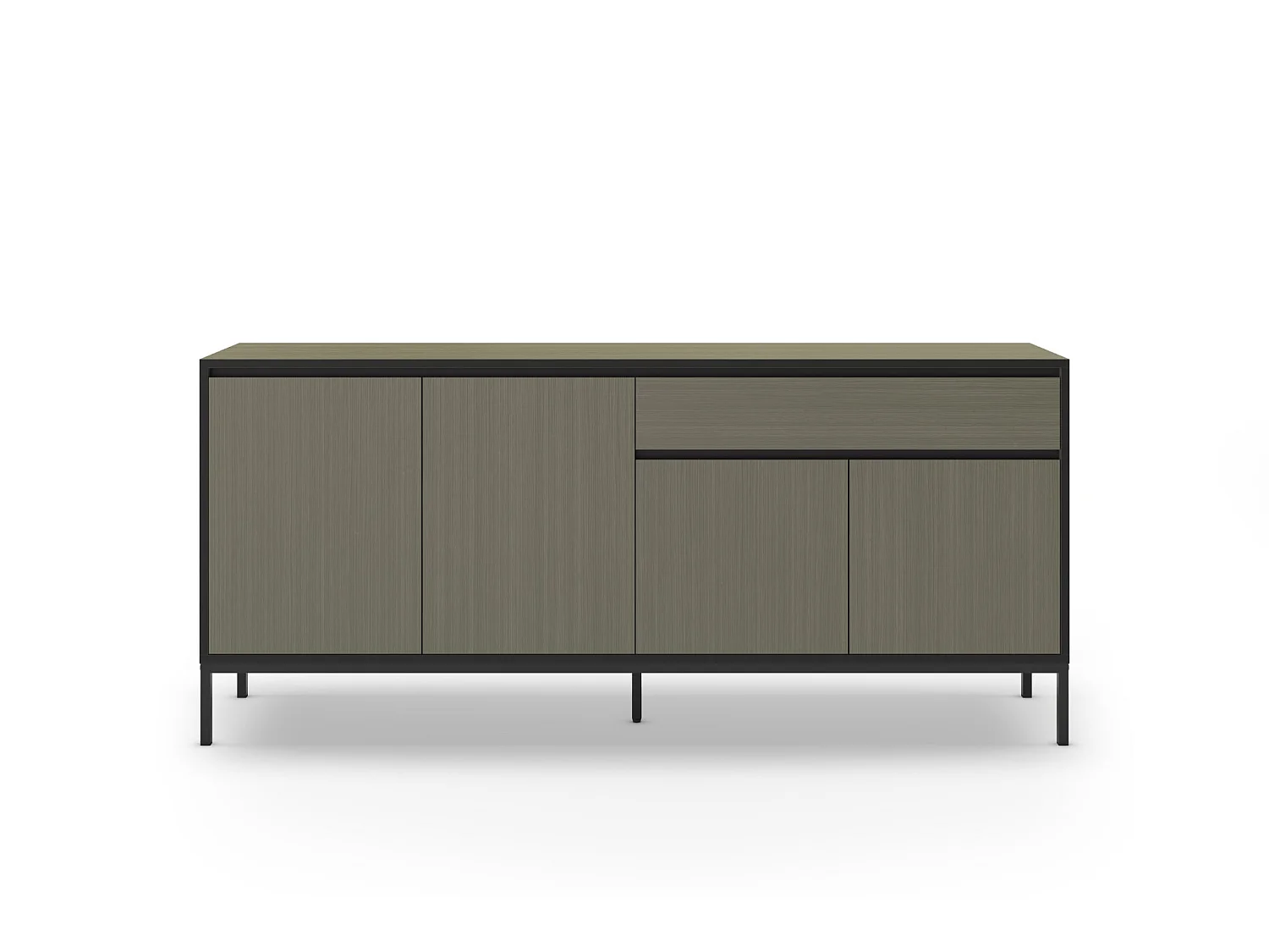 VANA - Buffet 4 portes 180cm en mélamine - Vert