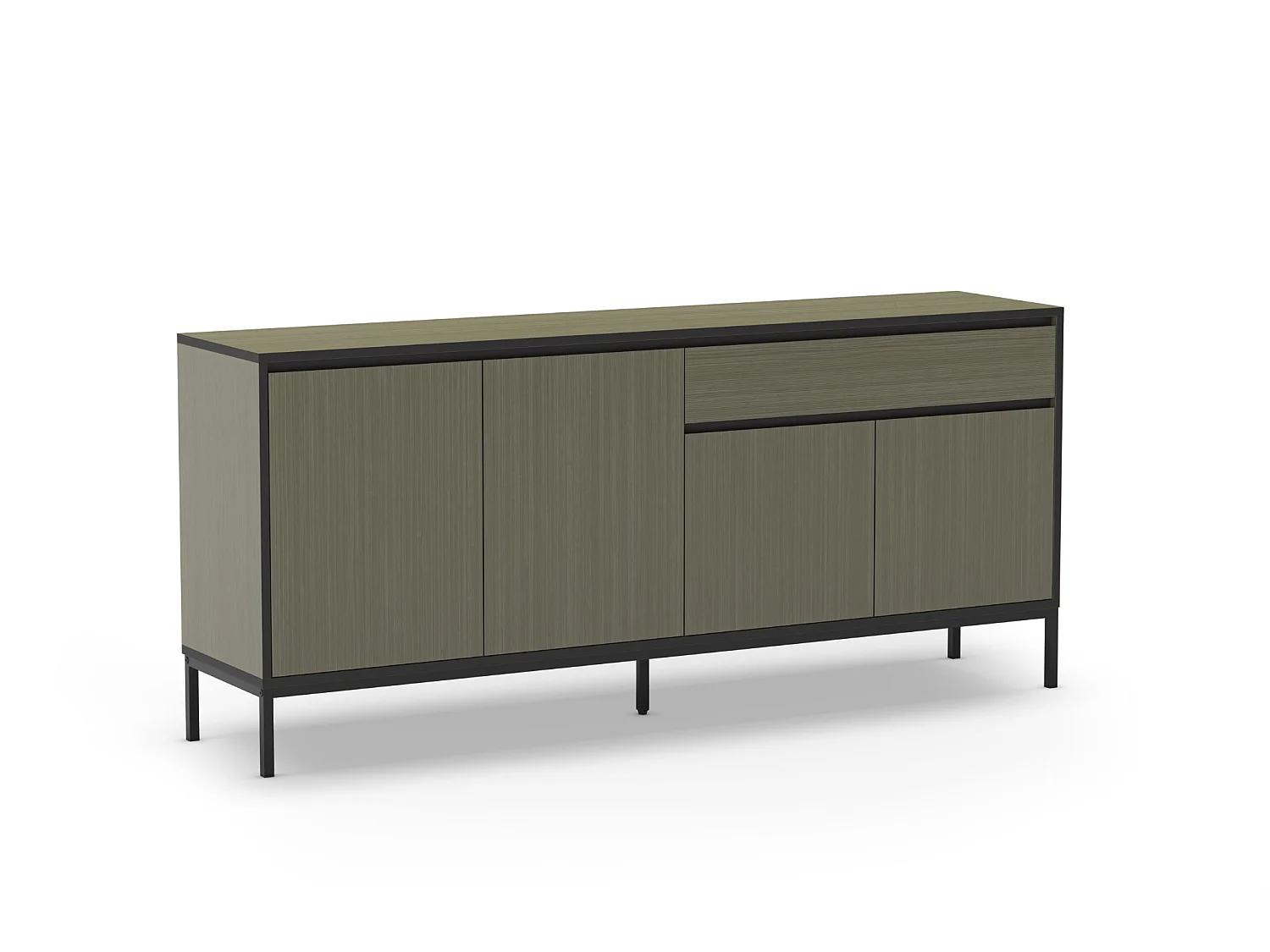 VANA - Buffet 4 portes 180cm en mélamine - Vert