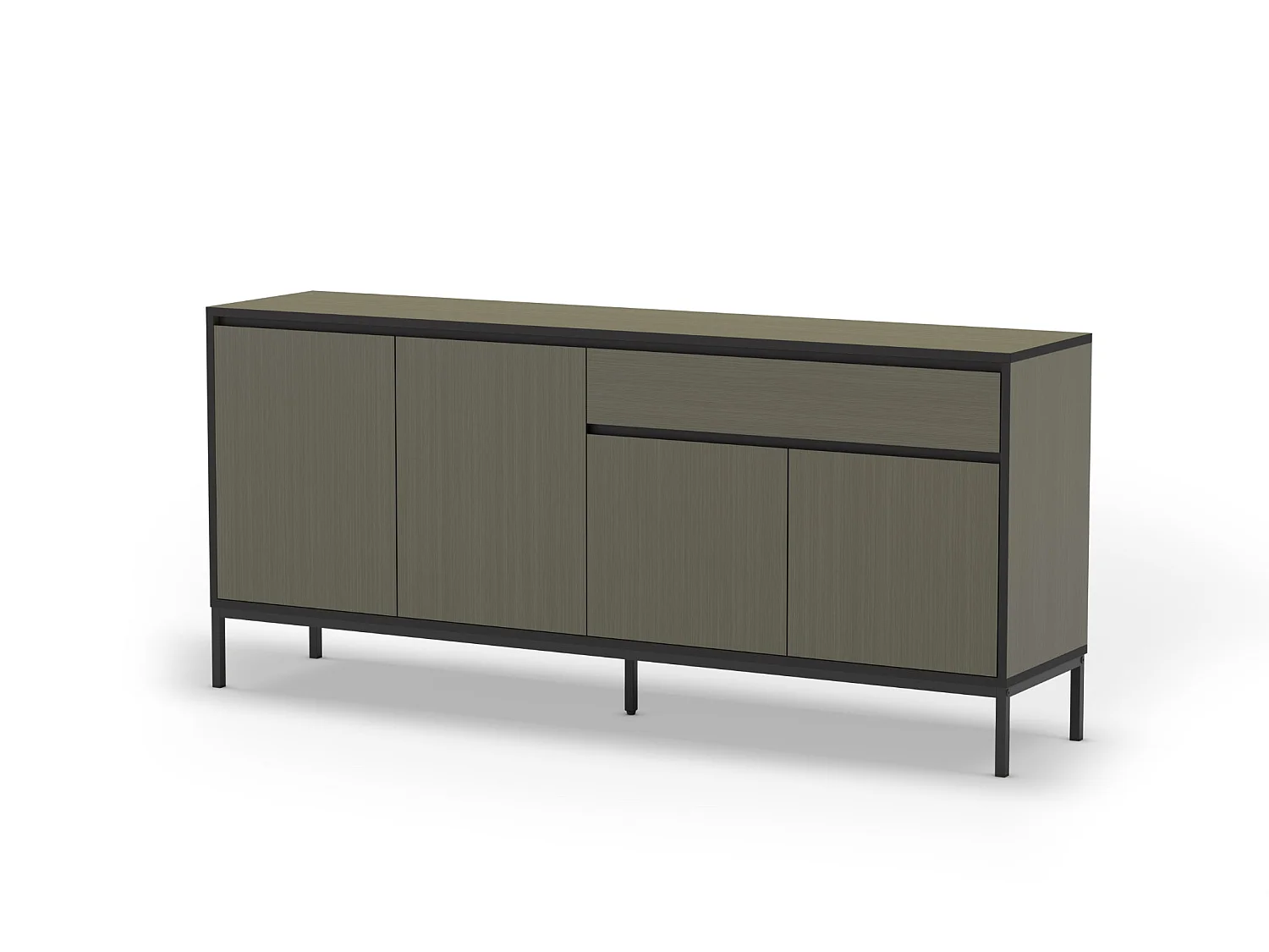 VANA - Buffet 4 portes 180cm en mélamine - Vert