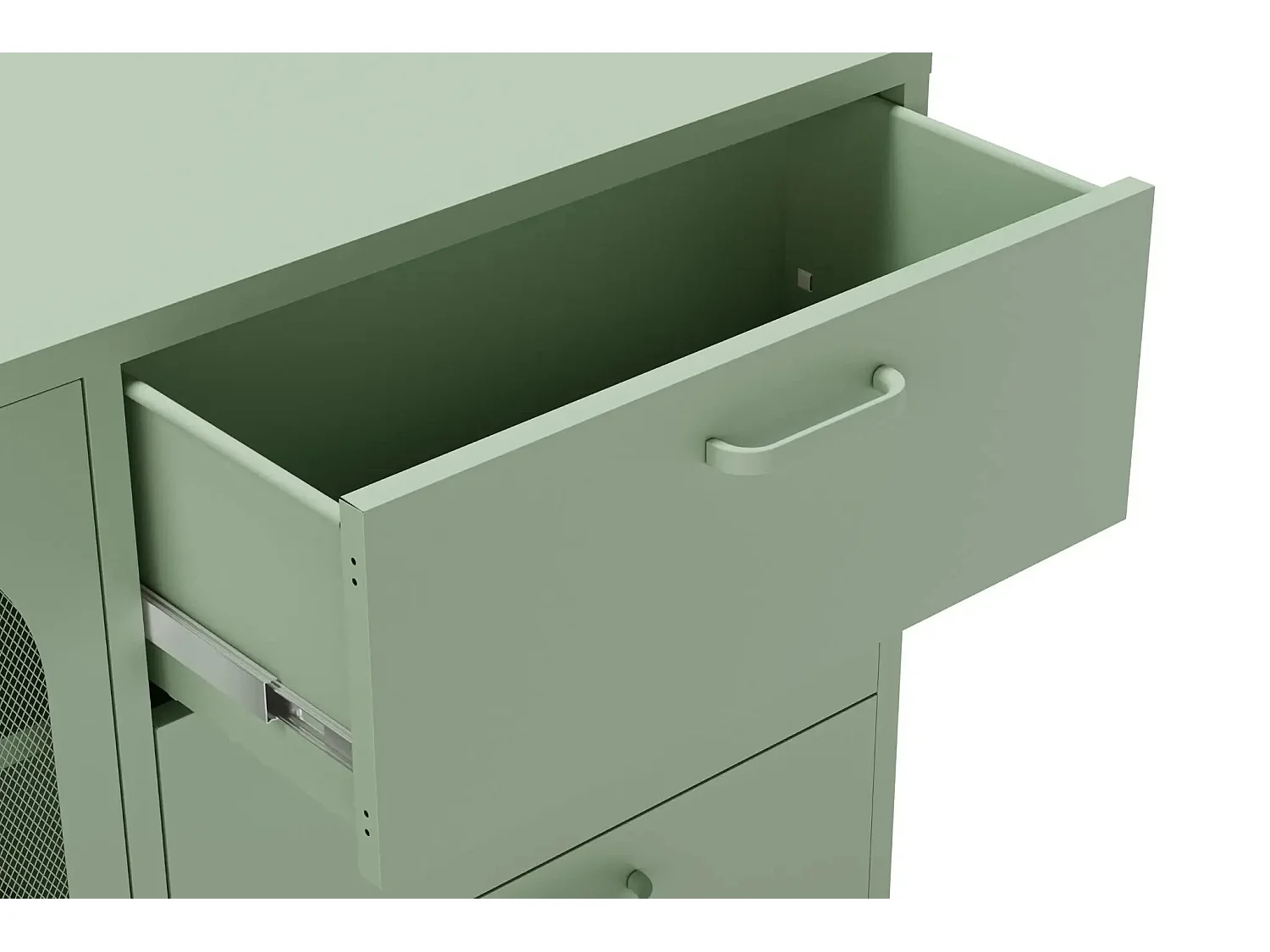 AVENO - Buffet 2 portes 140cm en métal - Vert