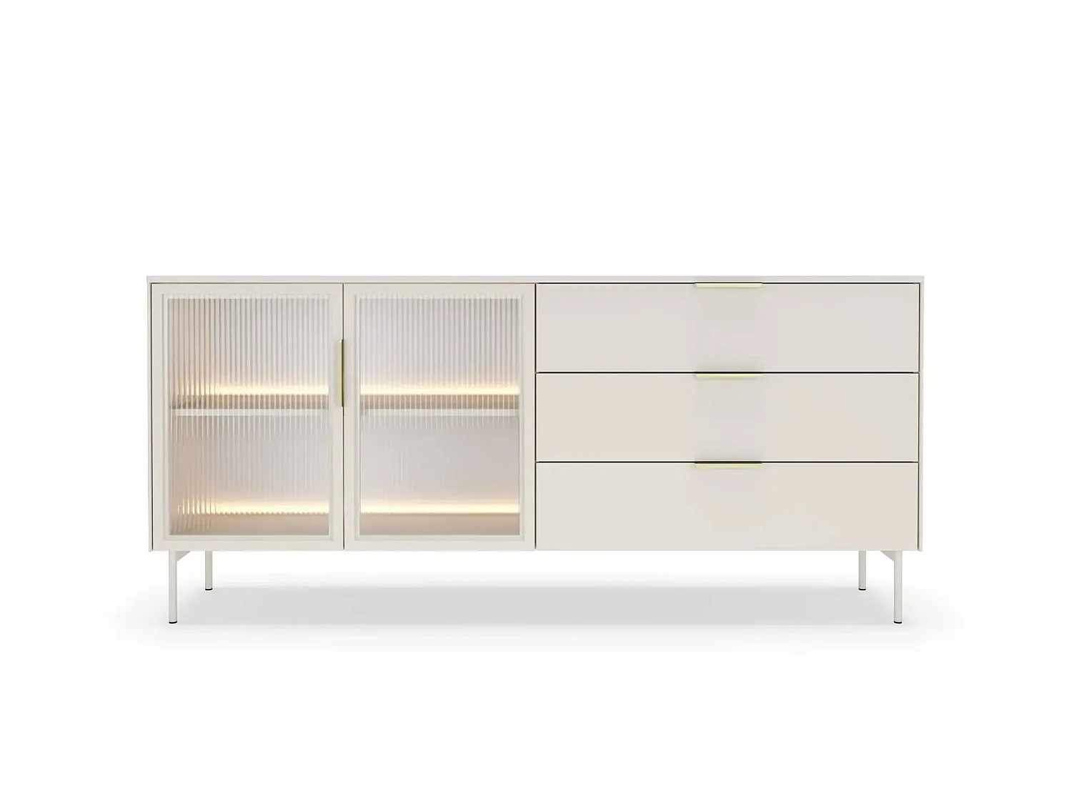 PALOMA - Buffet 2 portes 3 tiroirs 181cmeffet chêne Dunin - Beige