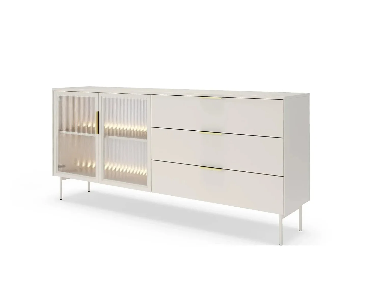 PALOMA - Buffet 2 portes 3 tiroirs 181cmeffet chêne Dunin - Beige