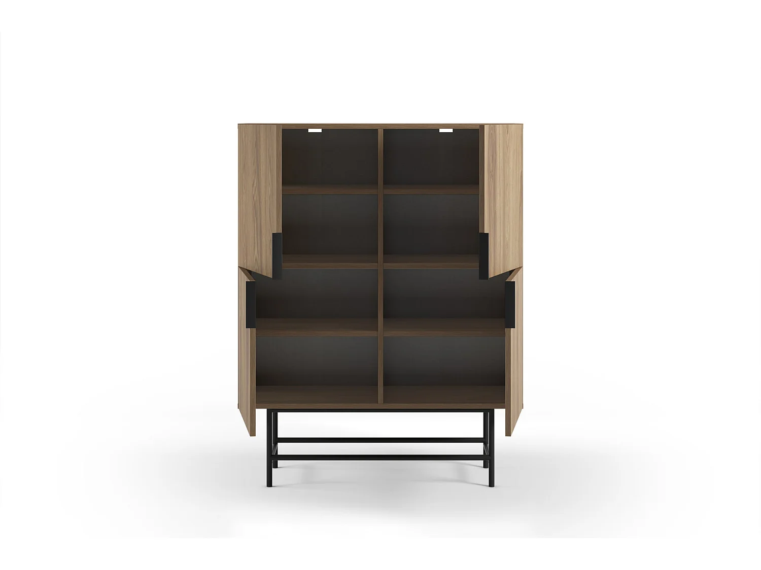 SOMA - Commode 4 portes 100cm en mélamine - Chêne clair
