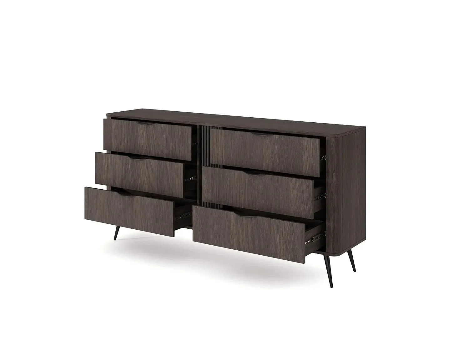 SELENA - Buffet 163cmbois de chêne - Chêne foncé