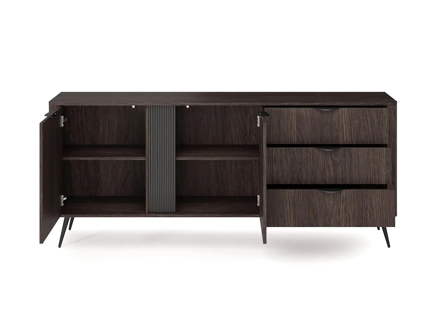 SELENA - Buffet 2 portes 195cmbois de chêne - Chêne foncé