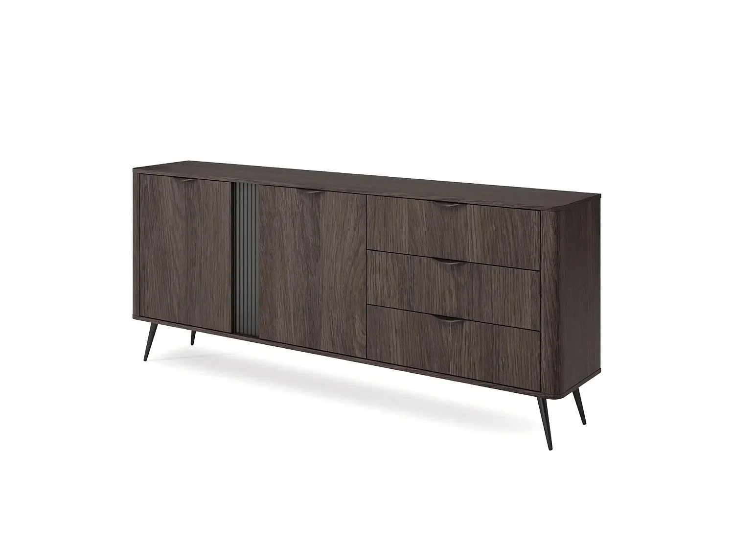 SELENA - Buffet 2 portes 195cmbois de chêne - Chêne foncé
