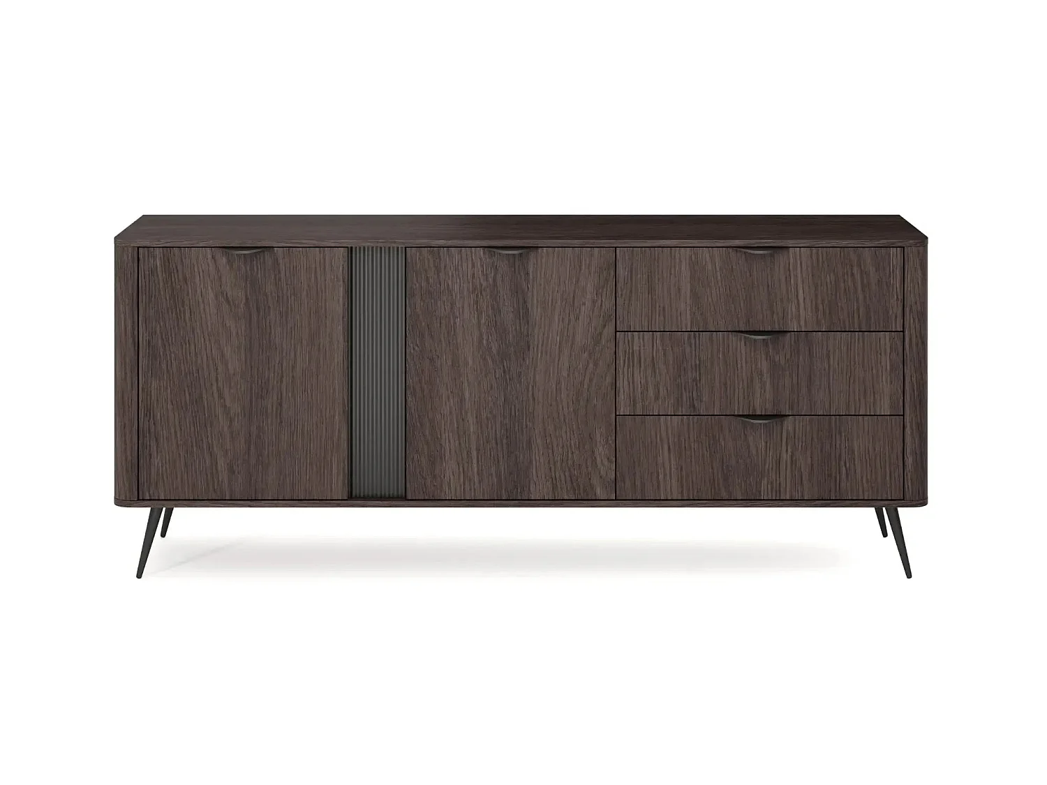 SELENA - Buffet 2 portes 195cmbois de chêne - Chêne foncé