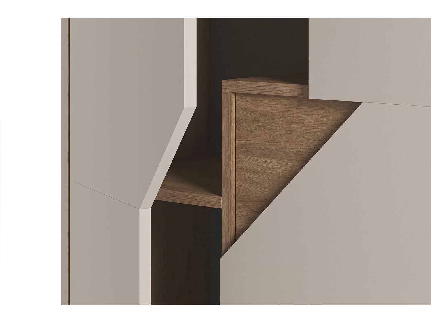 DALIA - Commode 2 tiroirs 85cm en mélamine - Beige