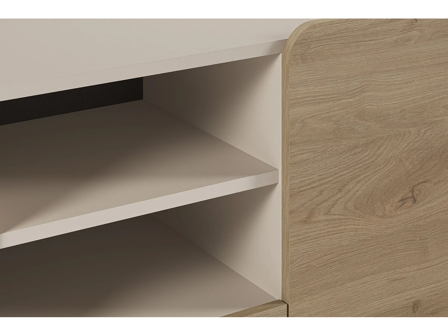 ISADORA - Buffet 3 portes 180cm en mélamine - Chêne clair