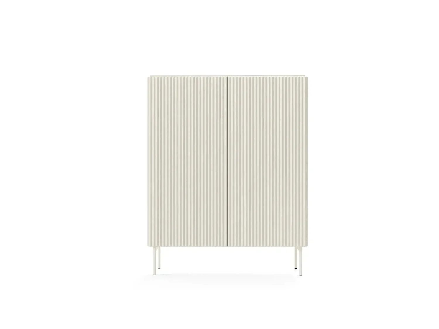 ZORA - Commode 2 portes 98cmpieds en métal - Blanc