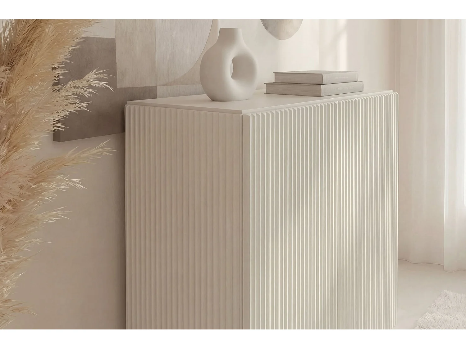 ZORA - Commode 2 portes 98cmpieds en métal - Blanc