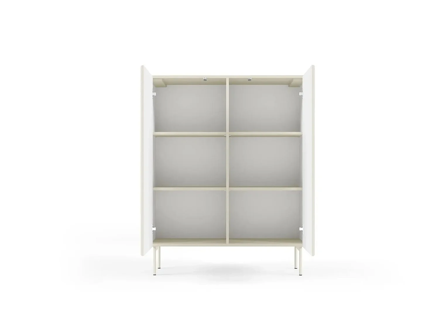ZORA - Commode 2 portes 98cmpieds en métal - Blanc