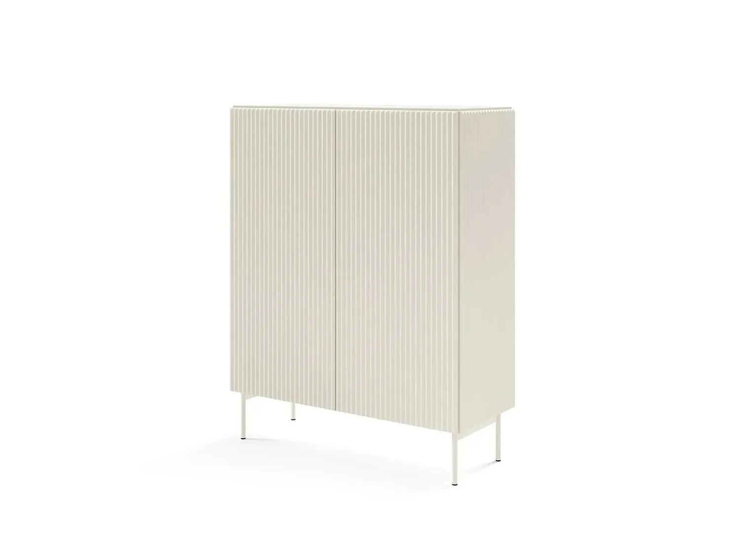 ZORA - Commode 2 portes 98cmpieds en métal - Blanc