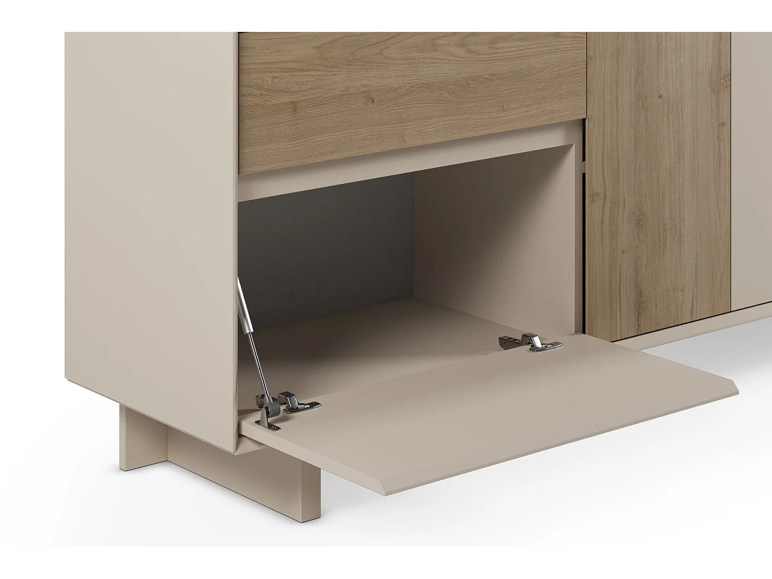 ARKA - Buffet 4 portes 180cm en mélamine - Beige
