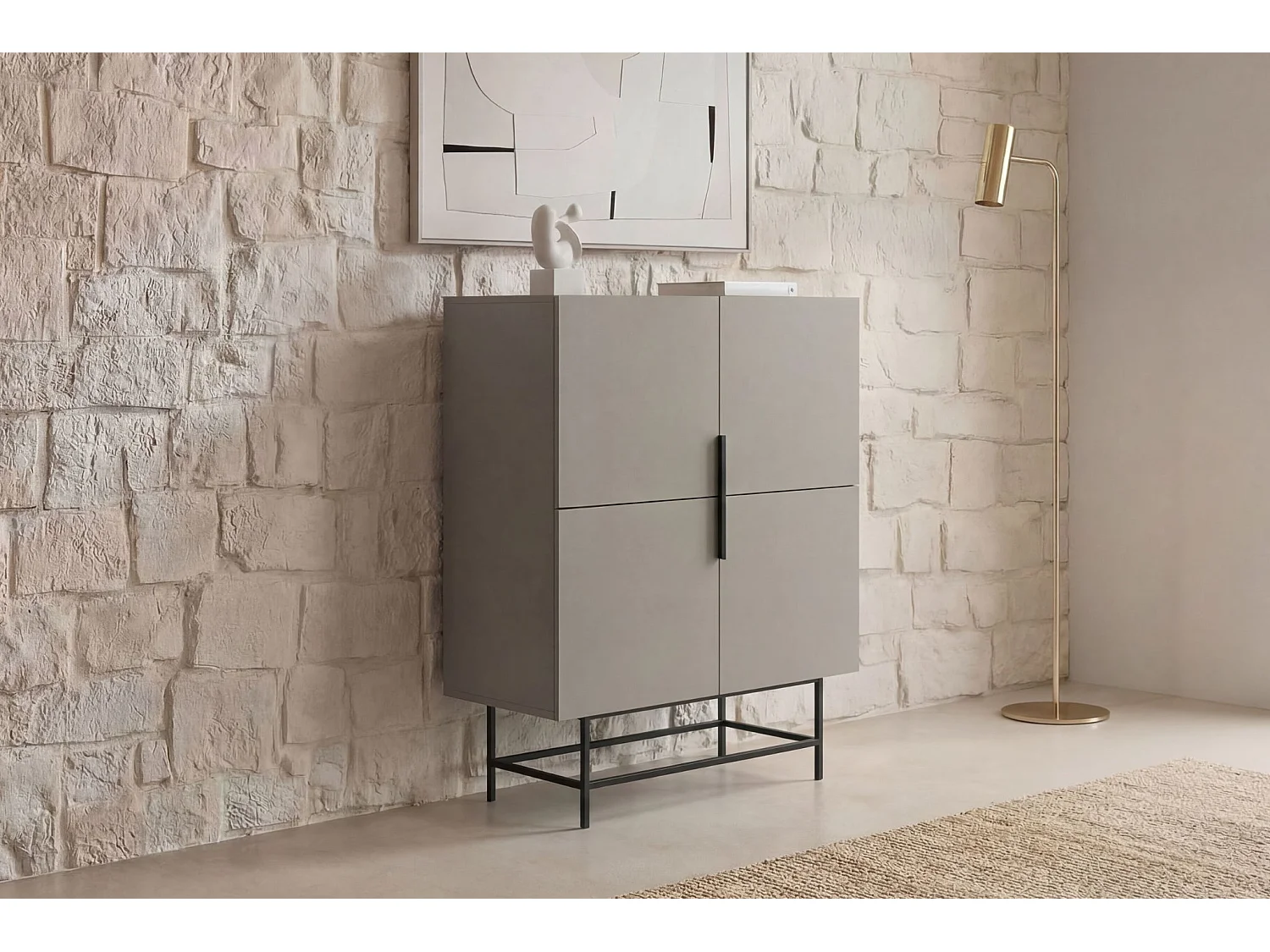 SOMA - Commode 4 portes 100cm en mélamine - Vert