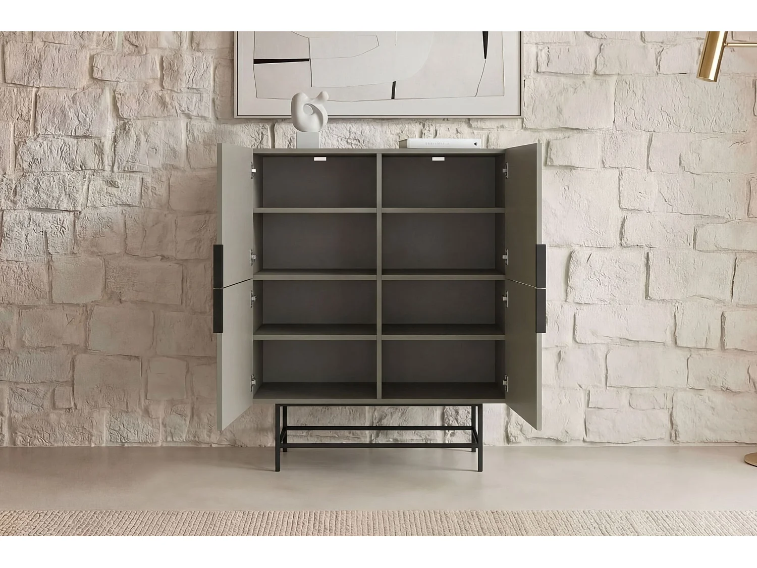 SOMA - Commode 4 portes 100cm en mélamine - Vert