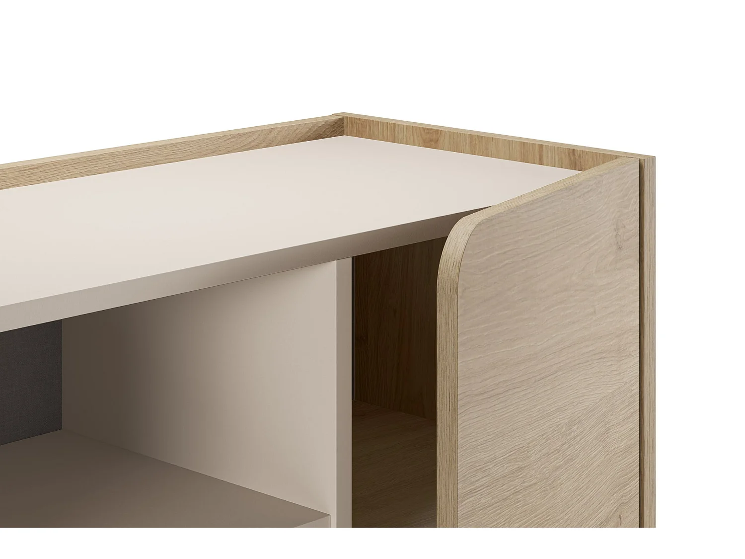 ISADORA - Commode 2 tiroirs 90cm en mélamine - Chêne clair