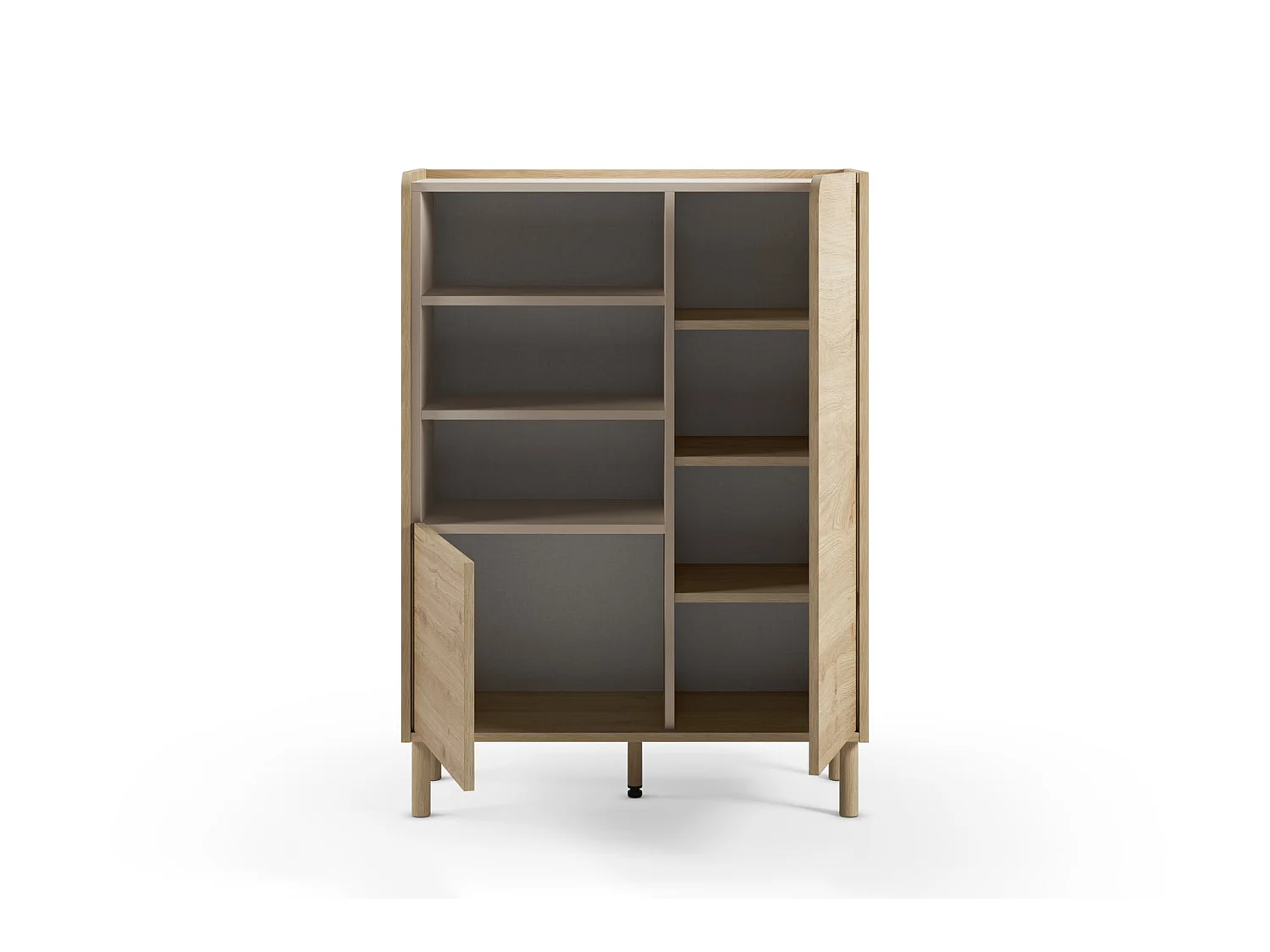 ISADORA - Commode 2 tiroirs 90cm en mélamine - Chêne clair