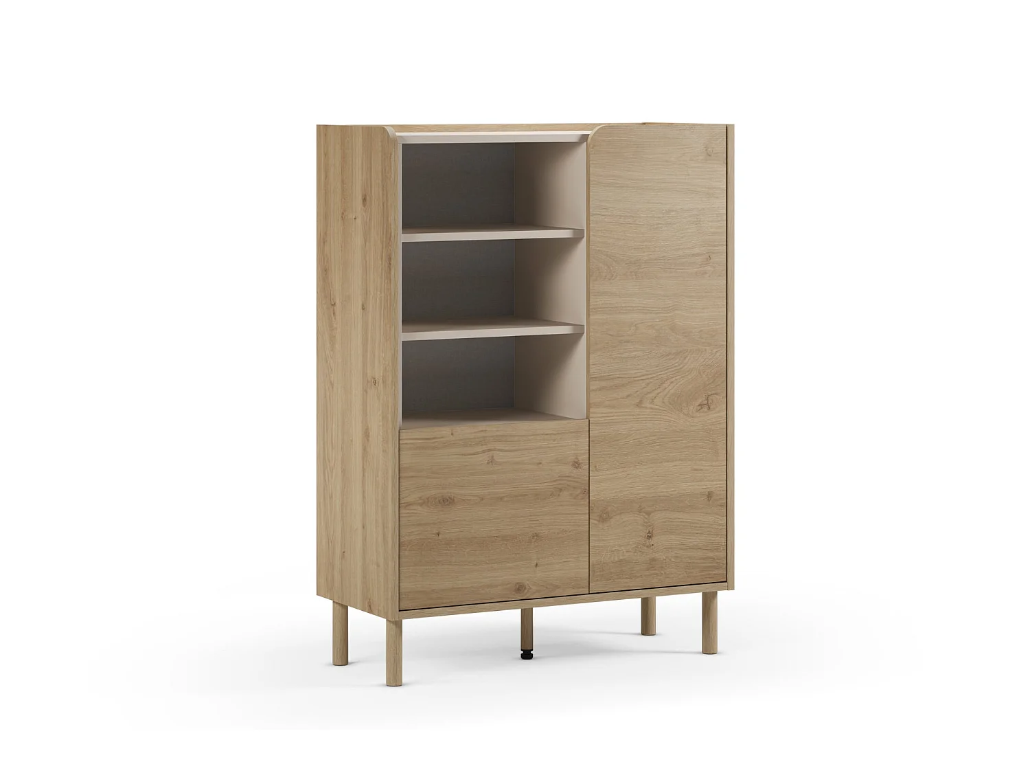 ISADORA - Commode 2 tiroirs 90cm en mélamine - Chêne clair