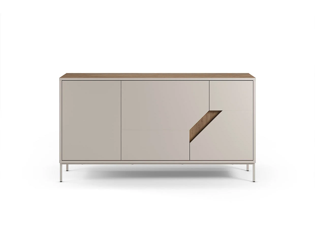 DALIA - Buffet 4 portes 180cm en mélamine - Beige