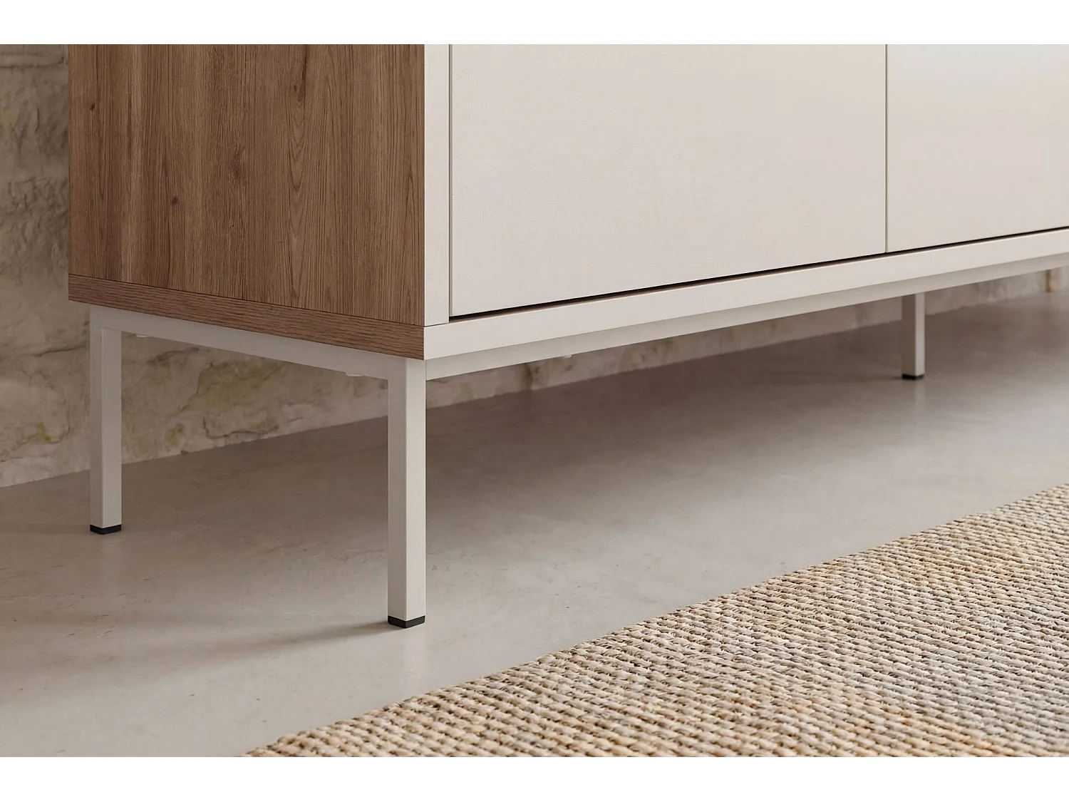 DALIA - Buffet 4 portes 180cm en mélamine - Beige